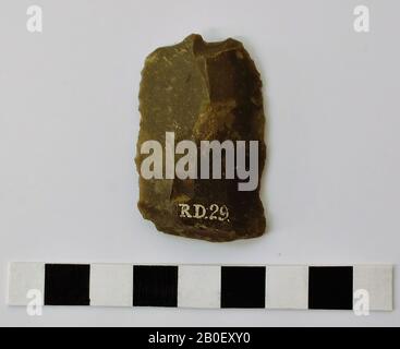 Fragment, lame, pierre, silex, L: 4,5, B: 2,8, D: 1,0, préhistorique, Pays-Bas, Limbourg, Eijsden-Margraten, Rijckholt Banque D'Images