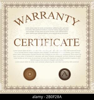 Modèle de certificat de garantie Illustration de Vecteur