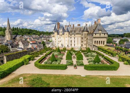 France, Indre et Loire, Loire Parc naturel Régional Anjou Touraine, Vallée de la Loire classée au patrimoine mondial par l'UNESCO, Langeais, Château de Langeais Par Banque D'Images