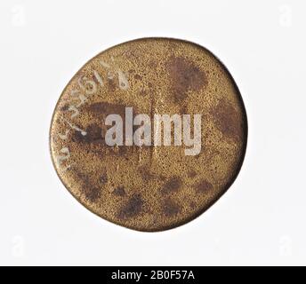 Pays-Bas période romaine, pièce, sestertius, Vespasien, métal, cuivre, Diam., 32 mm, poids, 22.94 gr, roman 71, Pays-Bas, Noord-Brabant, Maasdriel, Alem Banque D'Images