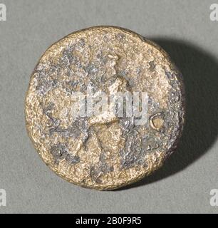 Pays-Bas période romaine, pièce, sestertius, Nero, métal, cuivre, Diam., 34 mm, poids, 21.65 gr, roman 65, Pays-Bas, Utrecht, Krimpenerwaard, Schoonhoven Banque D'Images