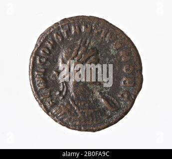 Pays-Bas période romaine, pièce, folis, Constantius II César, Constantinus I, métal, cuivre, Diam., 16 mm, poids, 2,22 g, romain 330-335, Pays-Bas Banque D'Images