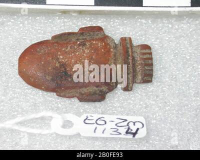 Vase coeur, amulet, objet, pierre (orange), 2.9 cm, Egypte Banque D'Images