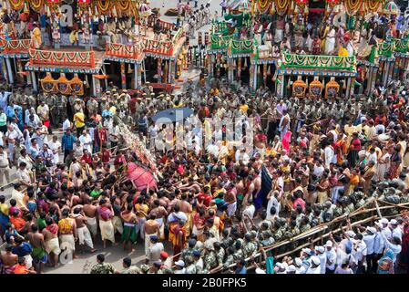 L'image de Rath Yatra ou festival de voiturette de Jagannath à Puri, Odisha, Inde, Asie Banque D'Images