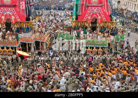 L'image de Rath Yatra ou festival de voiturette de Jagannath à Puri, Odisha, Inde, Asie Banque D'Images