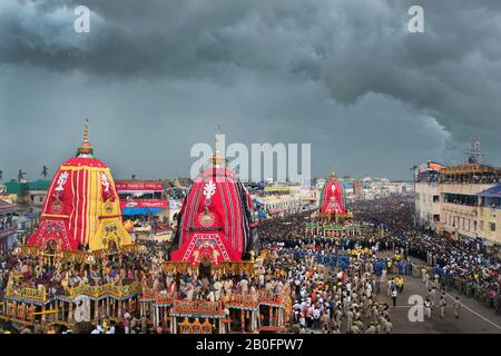 L'image de Rath Yatra ou festival de voiturette de Jagannath à Puri, Odisha, Inde, Asie Banque D'Images