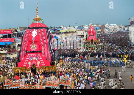 L'image de Rath Yatra ou festival de voiturette de Jagannath à Puri, Odisha, Inde, Asie Banque D'Images