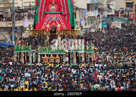 L'image de Rath Yatra ou festival de voiturette de Jagannath à Puri, Odisha, Inde, Asie Banque D'Images