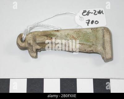 Statue, chnoem, debout, ramskop, oeil, amulet, dieu, foi, 5,6 cm, Egypte Banque D'Images