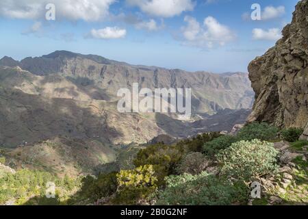 Paysage spectaculaire sur la Gomera, la deuxième plus petite des îles principales de la chaîne des îles Canaries en Espagne Banque D'Images