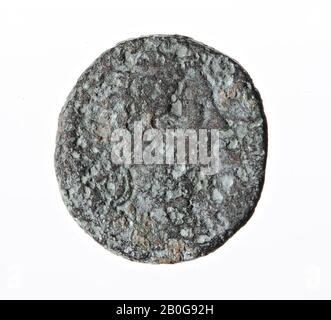 VZ: Buste avec halo nr., [M ANTONINUS AUG GERME SARM TRP XXXI], Kz: Foudre ailé entre S - C, [IMP VIII COS III PP], pièce, dupondius, Marcus Aurelius, métal, cuivre, Diam. 23 x 25 mm, poids 10.35 Gr, Roman 177, Pays-Bas, Hollande-Méridionale, Leidschendam-Voorburg, Voorburg, Arentsburg Banque D'Images