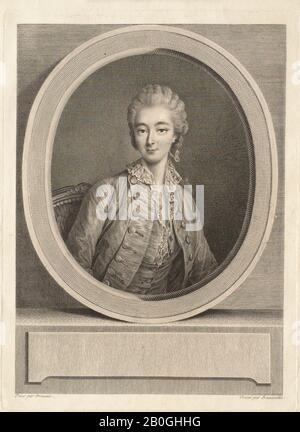 Jacques Firmin Beauvarlet, Français, 1731–1797, Après François Hubert Drouais, (Français, 1727–1775), Portrait De Madame Dubarry, Ch. 1773, gravure et gravure sur papier posé, image : 11 x 8 po. (28 x 20,3 cm Banque D'Images