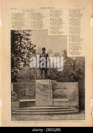 Rockwood, américain, XIXe siècle, la Statue de l'amiral Farragut, d'Auguste St Gaudens, Dévoilée sur papier à Madison Square, NY, 1881, gravure sur bois, image : 11 7/16 x 9 1/4 in. (29 x 23,5 cm Banque D'Images