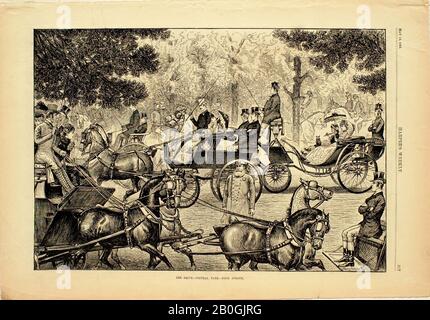 Gray-Parker, américain, XIXe siècle, The Drive—Central Park—Four O'Clock, 1883, gravure sur papier, image : 9 5/16 x 13 5/8 in. (23,6 x 34,6 cm Banque D'Images