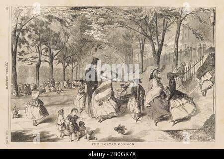 Après Winslow Homer, américain, 1836–1910, The Boston Common, De Harper's Weekly, vol, 2, 22 mai 1858, gravure sur bois sur papier journal, image : 9 3/16 x 13 15/16 po. (23,3 x 35,4 cm Banque D'Images