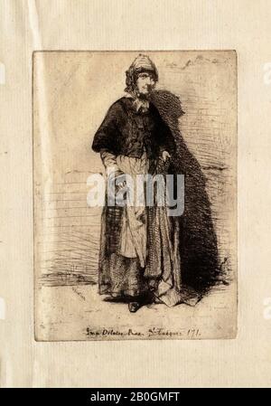 James McNeill Whistler, américain, 1834-1903, actif en Angleterre et en France, la mère Gérard, 1858, Etching, Dans L'Ensemble : 4 7/8 x 3 1/2 po. (12,4 x 8,9 cm Banque D'Images