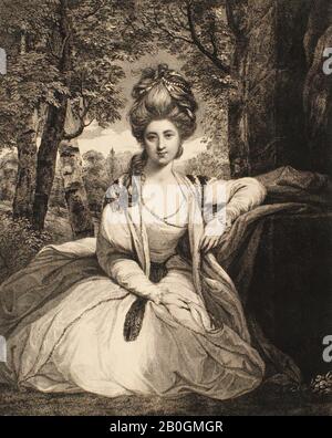 Luigi Schiavonetti, Italien, 1765-1810, Après Joshua Reynolds, (Anglais, 1723-1792), Frances, Marchioness de Camden, Gravure sur papier, image : 11 1/4 x 9 po. (28,5 x 22,9 cm Banque D'Images