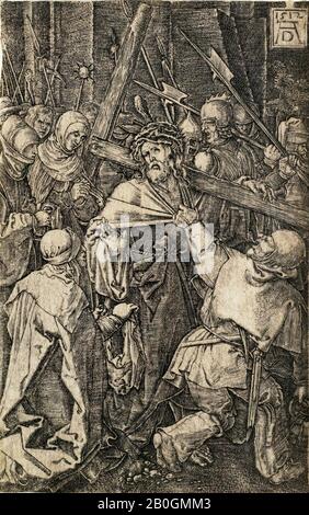 Après Albrecht Dürer, allemand, 1471–1528, Christ Transportant la Croix, Après 1512, Gravure sur papier, image: 4 5/8 x 2 13/16 in. (11,8 x 7,2 cm Banque D'Images