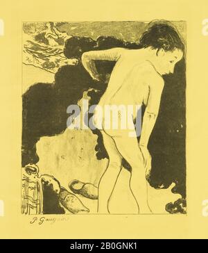 Paul Gauguin, français, 1848–1903, Batthers bretons, De Volpini Suite, 1889, Zincographe sur papier de vélin jaune, image : 9 1/8 x 7 7/8 po. (23,2 x 20 cm) ; Banque D'Images