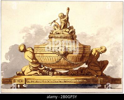 Jean-Baptiste Leprince, français, 1734–1781, Design for an Epergne avec des figures Représentant la Russie Triomphant sur les Turcs, 1744–1781, Pen and Ink et laver sur papier, Dans L'Ensemble : 10 1/8 x 13 5/16 in. (25,7 x 33,8 cm Banque D'Images