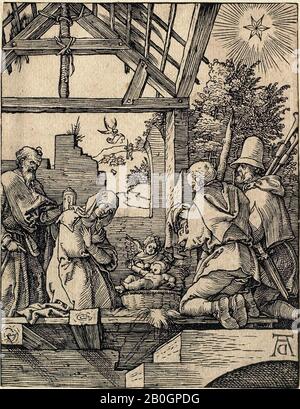 Albrecht Dürer, allemand, 1471–1528, The Little Passion: The Nativité, 1509–1511, Woodcut on paper, image: 4 15/16 x 3 13/16 in. (12,6 x 9,7 cm Banque D'Images