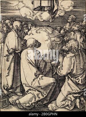 Albrecht Dürer, Allemand, 1471–1528, La Petite Passion : l'Ascension, 1509–1511, coupe du bois sur papier, image : 4 7/8 x 3 3/4 in. (12,4 x 9,6 cm Banque D'Images