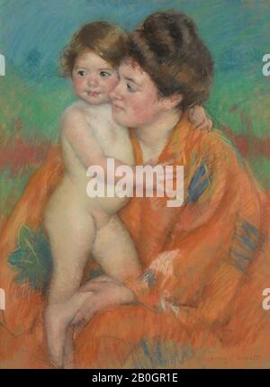 Mary Cassatt, américaine (active en France), 1844–1926, femme avec bébé, c. 1902, Pastel sur papier gris, 28 3/8 x 20 7/8 po. (72,1 x 53 cm Banque D'Images