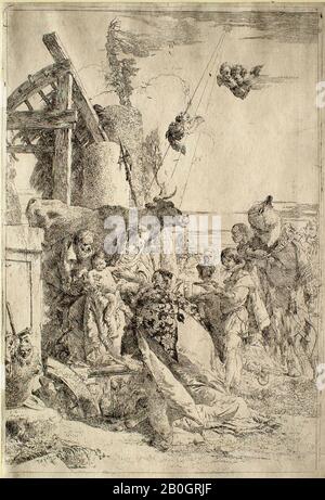 Giovanni Battista Tiepolo, italien, 1696–1770, adoration des Mages, c. 1740, gravure sur papier, image : 16 1/4 x 11 1/16 po. (41,3 x 28,1 cm Banque D'Images