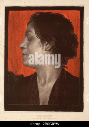 Emil Orlik, allemand, 1870–1932, d'origine tchèque, Portrait Study of a Woman, 1899, Lithographe sur papier vélin, image : 15 3/8 x 11 1/2 in. (39 x 29,2 cm) Banque D'Images