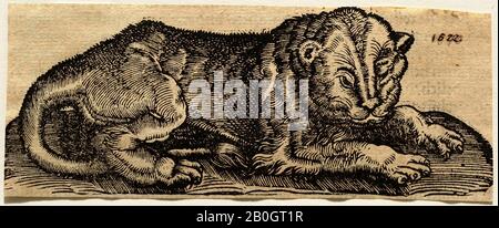 Inconnu, Après Albrecht Dürer, (allemand, 1471–1528), Lion, 1522?, Woodcut sur papier, Total: 5 3/16 x 1 15/16 po. (13,2 x 5 cm Banque D'Images