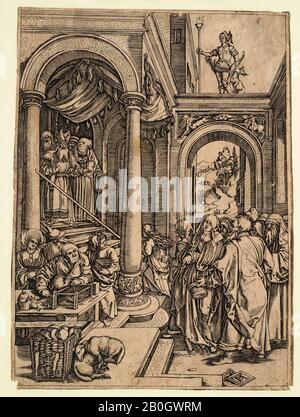 Inconnu, Après Albrecht Dürer, (allemand, 1471–1528), la Présentation de Marie dans le Temple, XVIIIe siècle?, Woodcut sur papier, Dans L'Ensemble: 11 7/16 x 8 7/16 po. (29,1 x 21,5 cm Banque D'Images