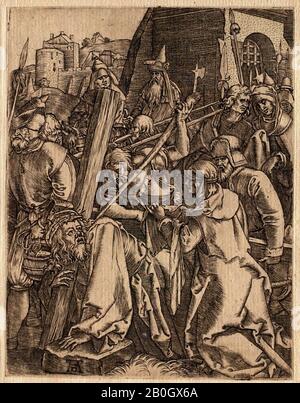 Inconnu, Après Albrecht Dürer, (allemand, 1471–1528), La petite Passion : Christ Transportant la Croix, fin du XVIe siècle, Gravure sur papier posé, image : 4 15/16 x 3 13/16 po. (12,5 x 9,7 cm Banque D'Images