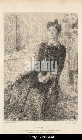 Ernest Joseph Laurent, Français, 1861–1929, Portrait d'une femme (Madame Ernest Laurent), 1901, Lithographe sur papier, image : 7 7/8 x 5 1/2 po. (20 x 14 cm Banque D'Images