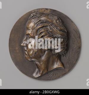 Pierre Jean David D'Angers, Français, 1788–1856, Etienne Pivert De Senancour, 1833, Bronze, Diamètre : 5 5/8 In. (14,3 cm Banque D'Images