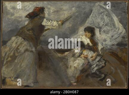 Mosè Bianchi, Italien, 1840–1904, Etude pour la navigation de plaisance dans la lagune, c. 1885, huile sur panneau, 14 x 20 1/4 in. (35,6 x 51,4 cm Banque D'Images