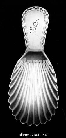 Mark indistinct de Maker, Caddy Spoon, c. 1793–96, argent, Total : 2 7/8 po. (7,3 cm Banque D'Images