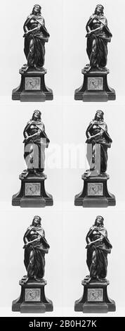 Christ Couronné de Thorns (Ecce Homo), probablement français, fin du XVIIe siècle, probablement français, Bronze; ébène, bronze doré, H. y compris le piédestal 18 pouces. (45,7 cm.), Sculpture-Bronze Banque D'Images