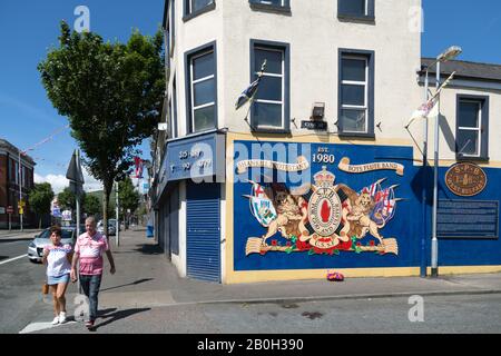 14.07.2019, Belfast, Irlande du Nord, Grande-Bretagne - Mural en référence aux unités Ulster de l'armée britannique dans la première Guerre mondiale, Shankill Road, Protestation Banque D'Images