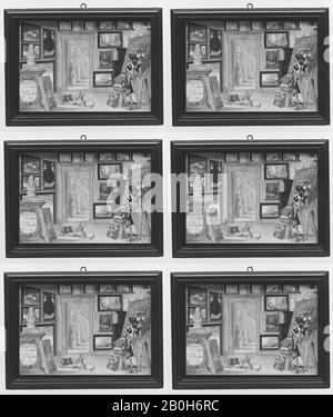 Monogrammiste FA, artiste Peinture d'un Bouclier héraldique dans une armoire de curiosités, Monogrammiste FA (Europe du Nord, date 1664), 1664, Vellum posé sur carte, 4 1/4 x 6 po. (106 x 152 mm), miniatures Banque D'Images
