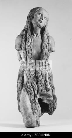 Le Penitent Saint Mary Magdalen, italien, Florence, fin du XVIe-début du XVIIe siècle, italien, Florence, Terre Cuite avec des restes de gesso et de dorures, hauteur: 20 7/8 po. (53 cm), Sculpture Banque D'Images