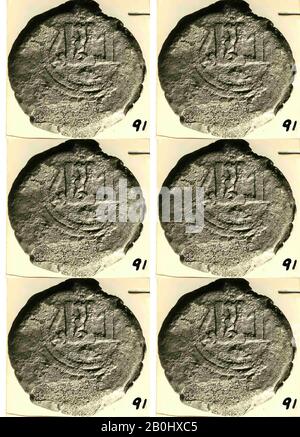 Coin, fin 12ème-début 13ème siècle, fouillé en Iran, Nishapur, cuivre, pièces Banque D'Images