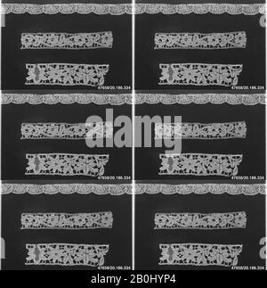 Bordure, italien, Abruzzi, XVIIIe siècle, italien, Abruzzi, dentelle Bobbin, L. 25 1/2 x W. 1 1/4 pouces (64,8 x 3,2 cm), textiles-lacets Banque D'Images