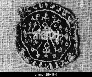 Fragment, 4ème siècle, Attribué à l'Egypte, la laine, le lin; tissage tapisserie, textiles Banque D'Images