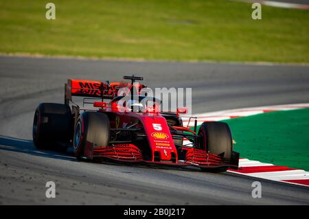 20 février 2020; circuit de Barcelone, Barcelone, Catalogne, Espagne; Formule 1 Test pré-saison 1; Sebastian Vettel pilotant l'équipe Ferrari 1000 sur la piste pendant les Journées d'essai de Formule 1 au circuit de Catalunya Banque D'Images