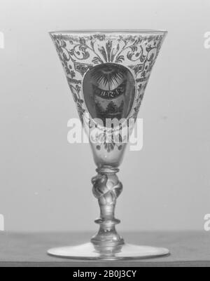 Wineglass, bohémien, Californie. 1730, verre bohémien, verre, verre glomique et verre Zwischengold, Total : 4 5/8 × 2 1/2 po. (11,7 × 6,4 cm), verre Banque D'Images