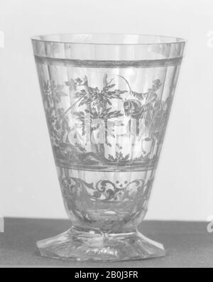 Bécher, bohémien, XVIIIe siècle, bohémien, verre Zwischengold, Total : 4 3/8 × 3 1/16 po. (11,1 × 7,8 cm), verre Banque D'Images