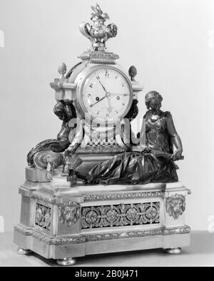 Horloger: Joseph Charles Paul Bertrand, Horloge, Français, Paris, Clockmaker: Joseph Charles Paul Bertrand (Maître 1772-89), Caseriste: Jean-Joseph De Saint Germain (Français, 1719-1791), Ca. 1765, français, Paris, bronze et bronze doré, Total : 29 1/4 × 17 1/2 × 9 3/4 po. (74,3 × 44,5 × 24,8 cm), Horologie Banque D'Images