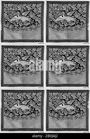 Insigne de rang avec l'OIE sauvage, Chine, dynastie Qing (1644–1911), Date fin XVIIIe–début XIXe siècle, Chine, soie, fil métallique sur soie, 11 1/2 x 11 po. (29,21 x 27,94 cm), textiles brodés Banque D'Images