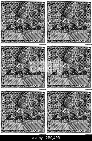 Insigne de rang avec l'OIE sauvage, Chine, dynastie Qing (1644–1911), Date fin XVIIIe–début XIXe siècle, Chine, soie, fil métallique sur soie, 12 x 12 1/4 in. (30,48 x 31,11 cm), textiles brodés Banque D'Images