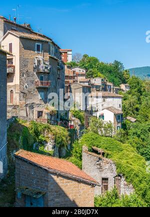 Vue panoramique dans le village de Vignanello, province de Viterbo, Lazio, Italie. Banque D'Images